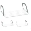 Image de Relaxdays Étendoir pour le linge lot de 3 longueur de 3 m à suspendre pour balcon pour vêtements blanc - gris