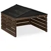 Image de Relaxdays Garage pour robot tondeuse en bois de sapin H x L x P : env. 52 5 x 79 x 74 cm marron et noir