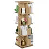 Image de Relaxdays Petite bibliothèque rotative à 360° 4 niveaux pour vos livres et CD HLP : 1255x39x39 cm nature