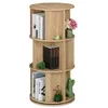 Image de Relaxdays Petite bibliothèque rotative aspect bois pour vos livres et DVD 15 compartiments HxD : 104 x 50 cm nature
