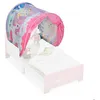 Image de Relaxdays Tente pour enfant système « pop up » pour le lit de votre bout de chou licornes LP 220x79 cm multicolore