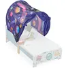 Image de Relaxdays Tente pour enfant système « pop up » pour le lit de votre bout de chou planètes LP 220x79 cm multicolore