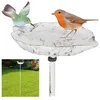 Image de Relaxdays abreuvoir et mangeoire pour oiseaux en fonte à planter avec piquet déco jardin hauteur 1 m blanc
