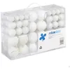 Image de Relaxdays boules de Noël lot de 100 déco sapin mates brillantes & pailletées Ø 3/4/6 cm blanches