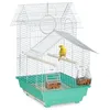 Image de Cage à oiseaux Relaxdays cage pour petits canaris perchoirs et mangeoires 50 x 425 x 335 cm bleu clair/vert menthe