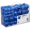 Image de Relaxdays lot de 100 boules de Noël mattes brillantes et pailletées Ø 3/4/6 cm bleues