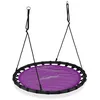 Image de Balançoire-nid Relaxdays ronde pour enfants et adultes réglable dextérieur Ø 120 cm jusquà 100 kg violette