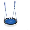 Image de Relaxdays balançoire nid ronde suspendue pour enfants et adultes réglable extérieure Ø 80 cm jusquà 100 kg bleue