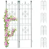 Image de Lot de 2 treillis Relaxdays en métal 180x50 cm support plantes grimpantes jardin style vintage à planter vert foncé
