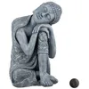 Image de Relaxdays Figurine Bouddha tête inclinée XL 60 cm déco asiatique jardin & salon résistante aux intempéries grise