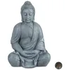 Image de Relaxdays Statue de Bouddha assis XL 70 cm jardin déco salon résistante intempéries & gel gris clair