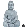 Image de Relaxdays XL statue de Bouddha assis 50 cm Feng Shui extérieur déco jardin grande statue zen gris clair