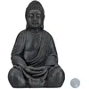 Image de Relaxdays XL statue Bouddha assis 50 cm Feng Shui extérieur déco jardin grande statue zen gris foncé