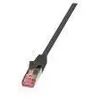 Image de Câble réseau CAT6A S/FTP noir 1m - LOGILINK - sans halogène