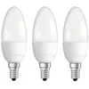 Image de Ampoule LED flamme Classic B40 5 3W E14 mat blanc chaud - lot de 3