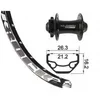 Image de Jante VTT - XLC - Rodi Black Rock DISK - 26 x 19 - 32 trous - Axe 15mm - Noir