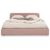 Image de Lit double belarti 140 x 190 cm rembourré, revêtement en tissu - vieux rose