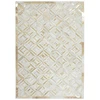 Image de Tapis En Cuir Fait Main "spark" Ivoire & Or 80 X 150 Cm