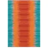 Image de Tapis En Laine Tissé Fait Main "sunset" Orange & Bleu 120 X 180 Cm