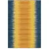 Image de Tapis En Laine Fait Main "sunset" 90x160cm Jaune & Bleu