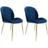 Image de Lot De 2 Chaises Design "charlize" 90cm Bleu & Or