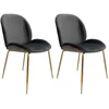 Image de Lot De 2 Chaises Design "charlize" 90cm Gris & Or