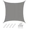 Image de Voile dOmbrage Carrée Respirante AMANKA - 3x3m - Gris - 220g/m² - Fixation Acier Inox