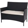 Image de Banc De Jardin Halden En Polyrotin, Banquette ~ Anthracite, Coussin Crème