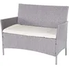 Image de Banc De Jardin Halden En Polyrotin ~ Gris, Coussin Couleur Crème