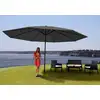 Image de Parasol Meran Pro, Sans Volants Ø 5m Polyester/alu 28 Kg ~ Anthracite Sans Socle