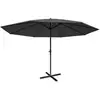 Image de Parasol meran pro, parasol pour marché sans volants ø 5m polyesteralu 28 kg - anthracite sans socle