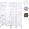 Image de Paravent - HWC - G30 - Bois massif de paulownia - Style shabby chic - 170x160cm - Blanc