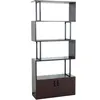 Image de Bibliothèque Hwc-a27 Compartiment De Rangement Avec Porte 183x80cm Brun Foncé