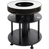 Image de Bol De Feu Avec Grill Hwc-k95, Foyer Grill Bbq Acier Inox Émaillé Ø 56cm Noir