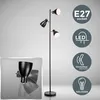 Image de Lampadaire - B.K.LICHT - Design LED métal noir - 3 spots orientables - 1586mm x 416mm - IP20