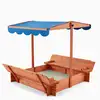 Image de Home deluxe - bac à sable buddelkiste - avec toit réglable et bâche de sol - dimensions : 110 x 110 x 110 cm - matériel de montage complet inclus i bac à sable en bois bac à sable jouets pour le sable
