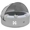 Image de Home deluxe - jacuzzi d'extérieur - splash + coussins, porte-boissons et pare-soleil - couleur : gris -   208 cm, 130 jets d'air - avec housse, kit de réparation, kit de filtration i spa d'extérieur pour 6 personnes