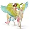 Image de Coffret Magique Pieces Avec Fée Surah Et Son Pégase A Paillettes - Figurine Schleich Licorne Et Fée Avec Bras Mobiles E