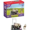 Image de Box Lavage Chevaux avec Figurine Cheval et Cavalier - Coffret de Lavage de Chevaux de 11 Pièces avec Cheval Cavalier et