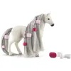 Image de Figurine Jument Quarter à coiffer - Ensemble de 14 Pièces avec Figurine Cheval à la Crinière Coiffable et Plein dAccessoires -