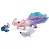 Image de Figurine Animaux Marins - Coffret Avec Salamandre Axolotl - Assortiment De 3 Jouets Avec Maman Et Bébé Axolotl - A Offr