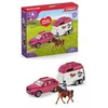 Image de Voiture avec remorque pour chevaux Coffret schleich avec 1 cheval schleich inclus coffret figurines pour enfants de 5 ans