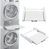 Image de Kit de superposition avec tablette coulissante pour lave-linge sèche-linge standard blanc [en.casa]