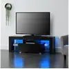 Image de Meuble tv grimsey led panneaux de particules 130 x 35 x 45 cm multicolore noir [en.casa] Grimsey