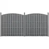 Image de [neu.holz] 2 pièces de clôture barrière brise vue brise vent bois composite wpc demi-cercle arrondi gris 185 x 376 cm