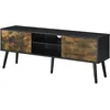 Image de Meuble Tv Eskilstuna 120 X 30 X 47 Cm Noir Bois Foncé [en.casa]