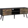 Image de Meuble tv eskilstuna 120 x 30 x 47 cm noir bois foncé [en.casa] Eskilstuna
