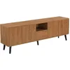 Image de Meuble Tv Hedemora 140 X 30 X 46 Cm Effet Bois Foncé [en.casa]