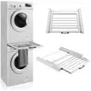 Image de Kit de superposition pour lave-linge sèche-linge standard 60 cm avec porte-serviettes blanc [en.casa]