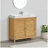 Image de Meuble sous lavabo värmdö avec 2 portes en bambou 60 x 67 x 30 cm [en.casa] Värmdö